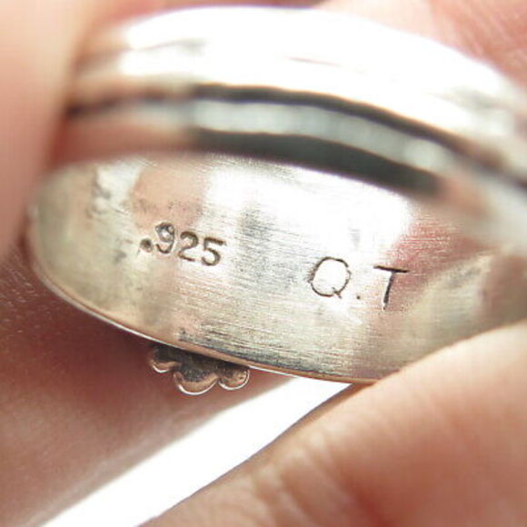 925 Sterling Silver Vintage Real Amethyst Gemstone Ring Size 9 - Picture 7 of 8